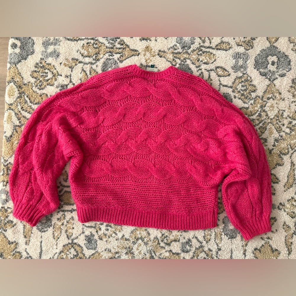 Farm Rio Pink Maxi Cable Knit Sweater‎ Medium Pristine Condition - Picture 5 of 8